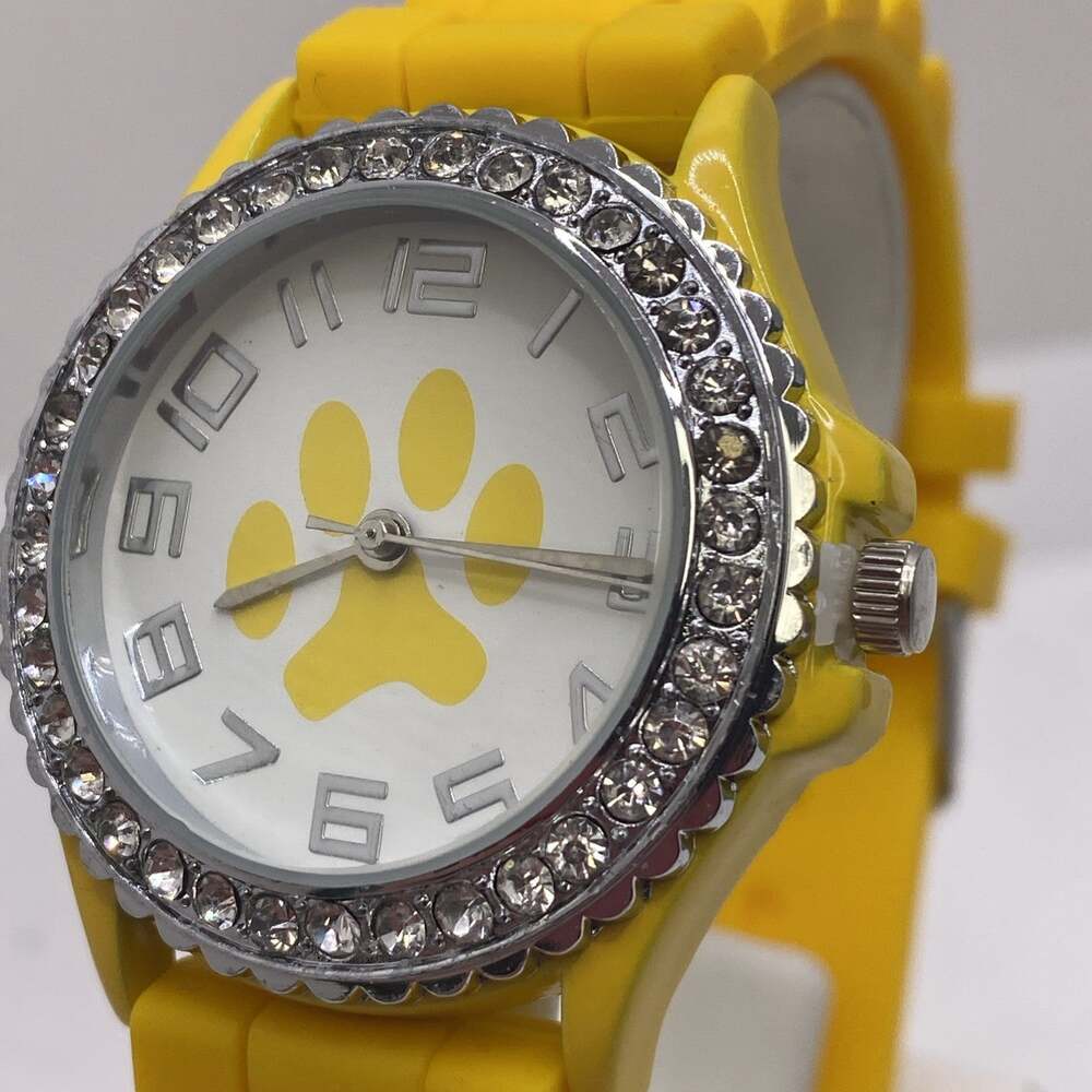 Womens Colorful Paw Print Dog Lovers Watch Works New Battery